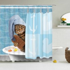 Duschvorhang Katze duscht