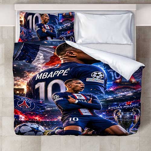 Bettwäsche Duvet Mbappe Schweizer Masse oder Wunschgrösse Baumwolle